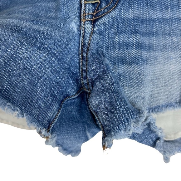 AMERICAN EAGLE Hi Rise Festival Jean Shorts Distressed Cut Off Medium Wash 4 - Picture 7 of 9